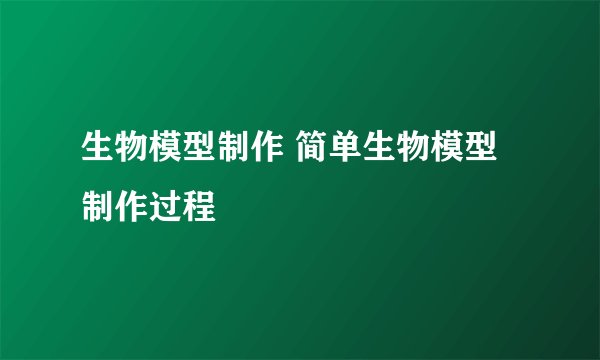 生物模型制作 简单生物模型制作过程