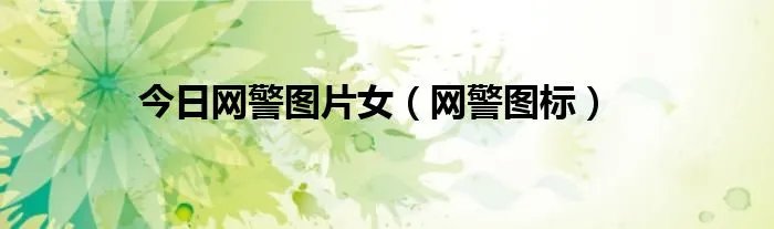 今日网警图片女（网警图标）