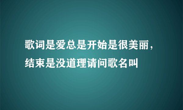 歌词是爱总是开始是很美丽，结束是没道理请问歌名叫