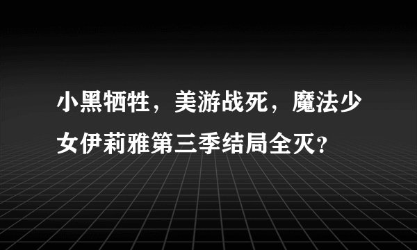 小黑牺牲，美游战死，魔法少女伊莉雅第三季结局全灭？