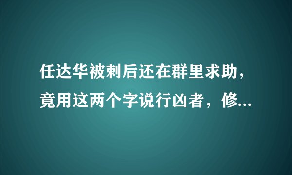 任达华被刺后还在群里求助，竟用这两个字说行凶者，修养太好了，哪两字？