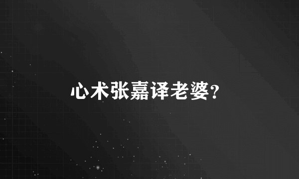 心术张嘉译老婆？
