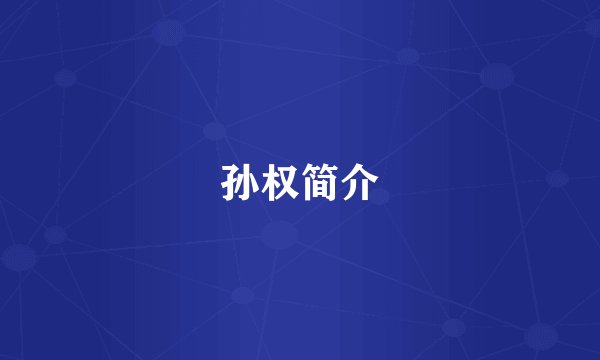 孙权简介