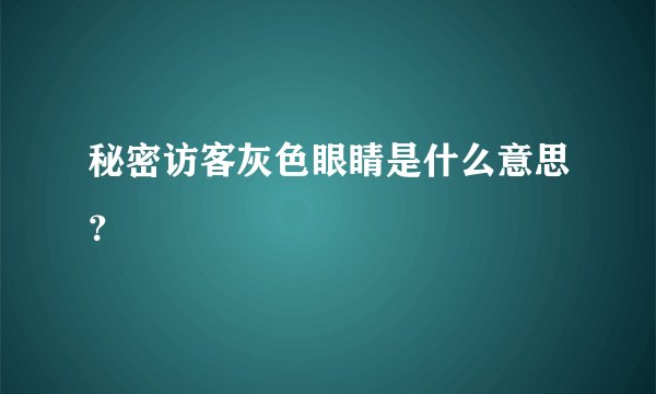 秘密访客灰色眼睛是什么意思？