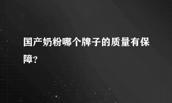 国产奶粉哪个牌子的质量有保障？