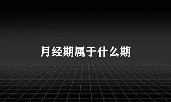 月经期属于什么期