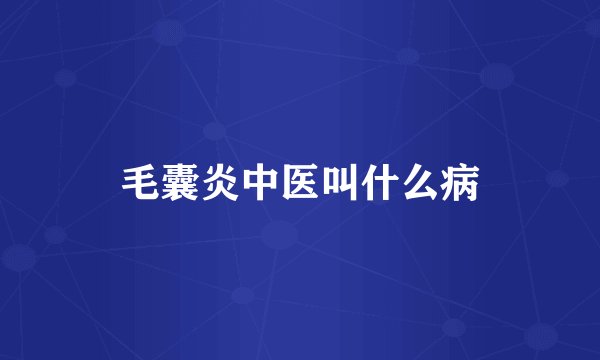 毛囊炎中医叫什么病