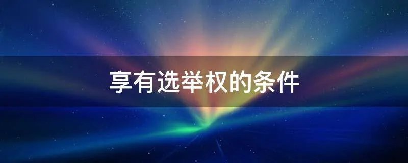 享有选举权的条件