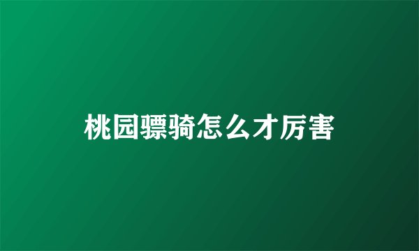 桃园骠骑怎么才厉害