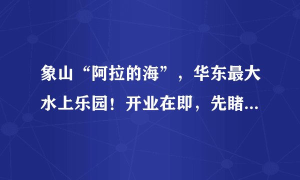 象山“阿拉的海”，华东最大水上乐园！开业在即，先睹为快哟！