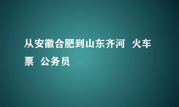 从安徽合肥到山东齐河  火车票  公务员