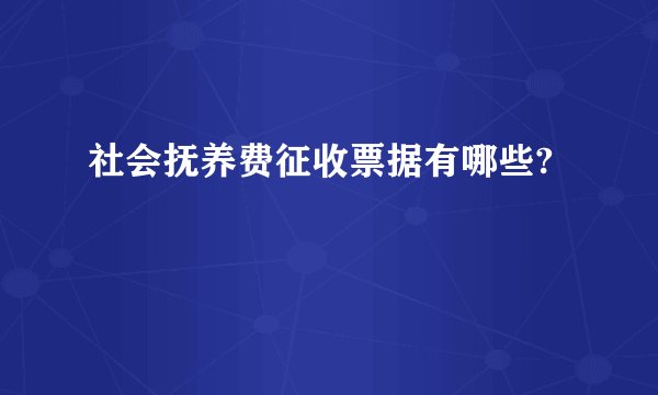 社会抚养费征收票据有哪些?