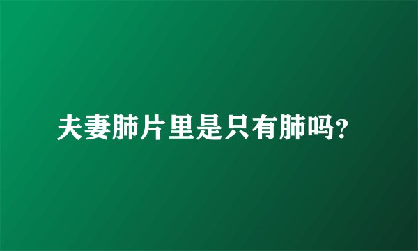夫妻肺片里是只有肺吗？