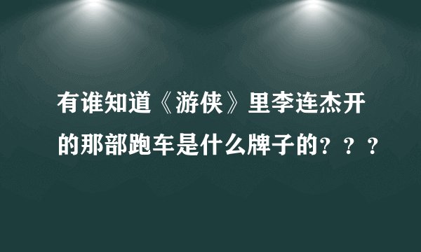 有谁知道《游侠》里李连杰开的那部跑车是什么牌子的？？？