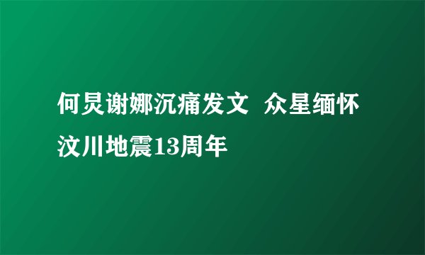 何炅谢娜沉痛发文  众星缅怀汶川地震13周年
