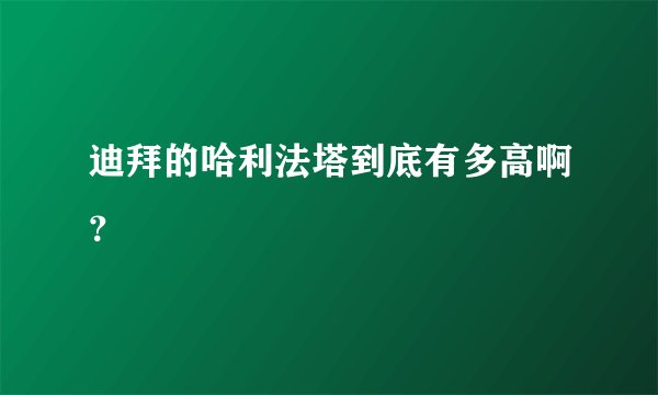 迪拜的哈利法塔到底有多高啊？