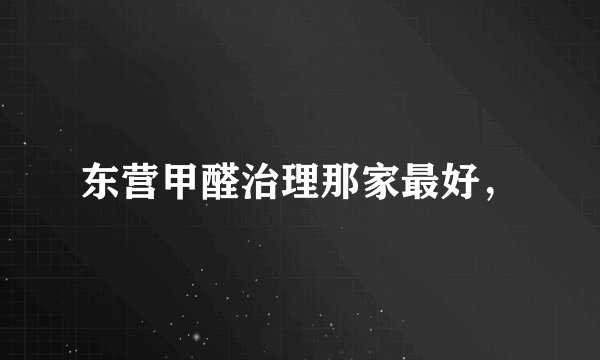 东营甲醛治理那家最好,