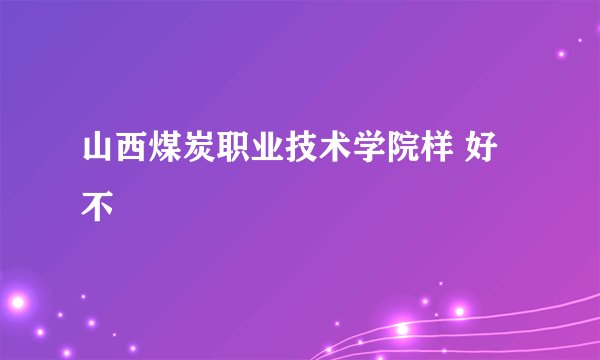 山西煤炭职业技术学院样 好不