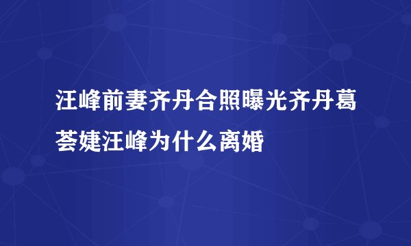 汪峰前妻齐丹合照曝光齐丹葛荟婕汪峰为什么离婚