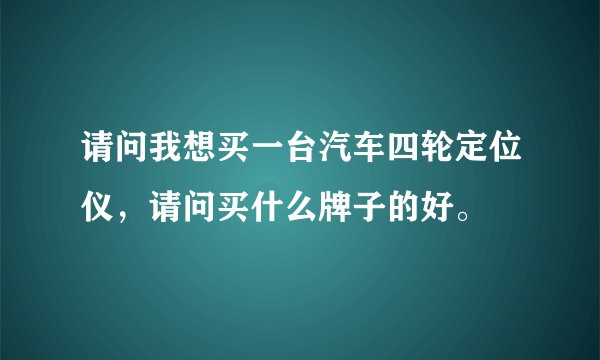 请问我想买一台汽车四轮定位仪，请问买什么牌子的好。