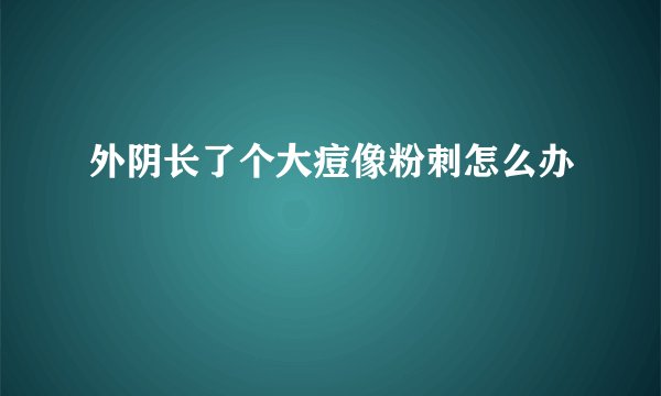 外阴长了个大痘像粉刺怎么办