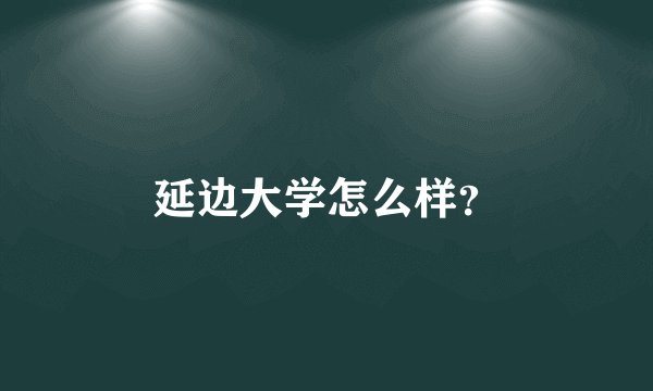 延边大学怎么样?