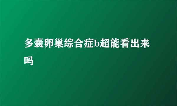 多囊卵巢综合症b超能看出来吗