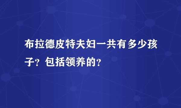 布拉德皮特夫妇一共有多少孩子？包括领养的？