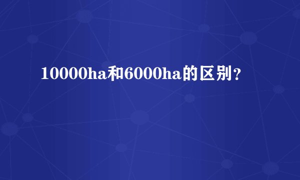 10000ha和6000ha的区别？