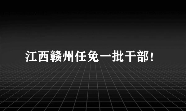 江西赣州任免一批干部！