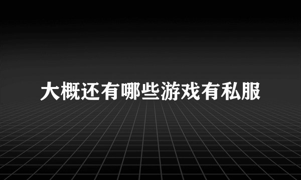 大概还有哪些游戏有私服