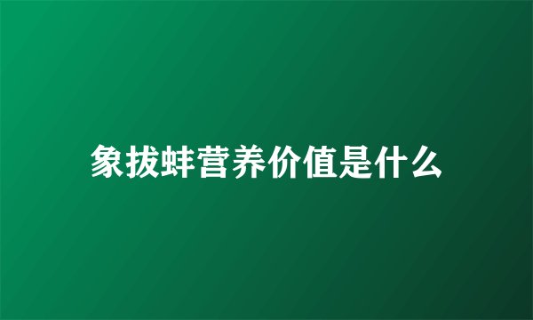 象拔蚌营养价值是什么