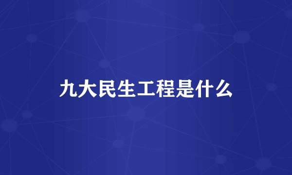 九大民生工程是什么