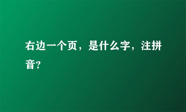 右边一个页，是什么字，注拼音？