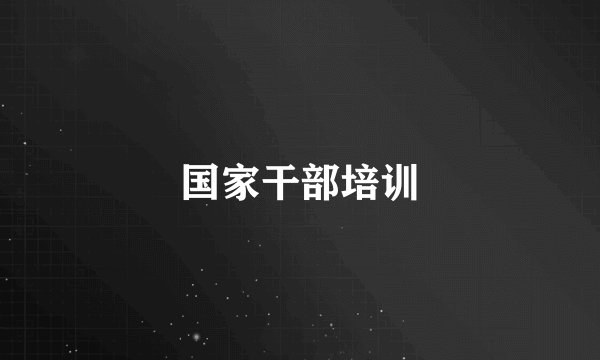 国家干部培训