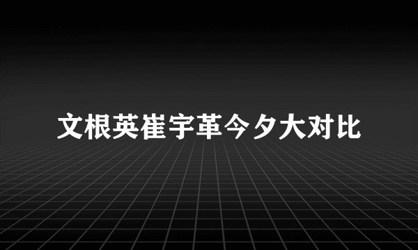文根英崔宇革今夕大对比