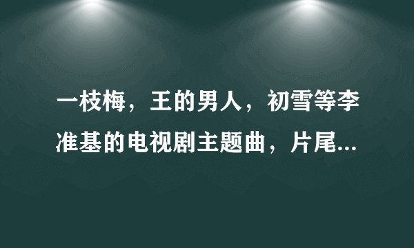 一枝梅,王的男人,初雪等李准基的电视剧主题曲,片尾曲,插曲分别是什么