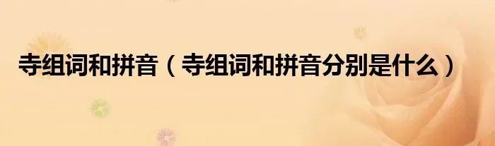 寺组词和拼音（寺组词和拼音分别是什么）