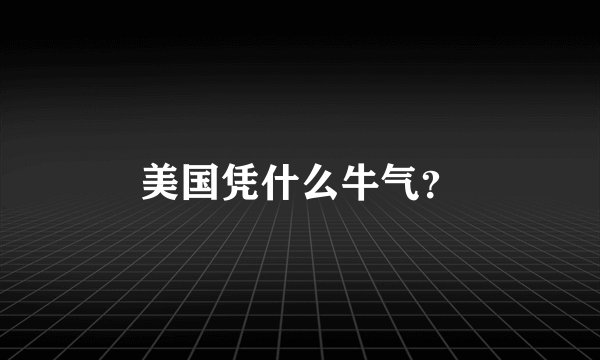 美国凭什么牛气？
