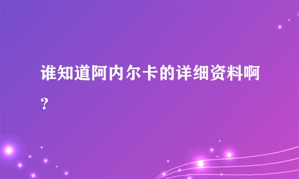 谁知道阿内尔卡的详细资料啊？