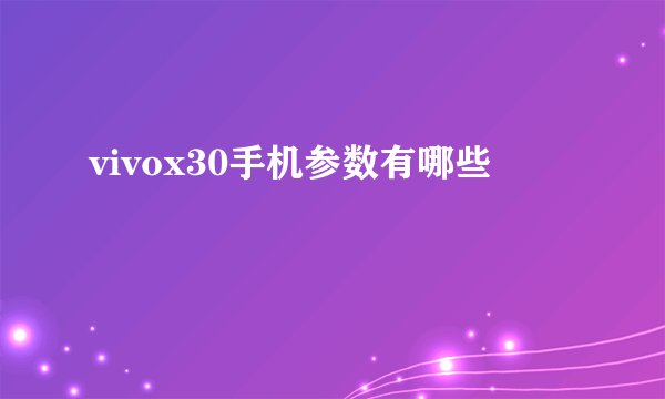 vivox30手机参数有哪些