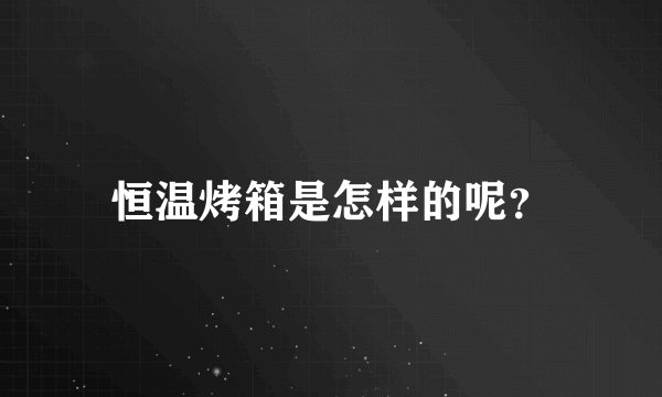 恒温烤箱是怎样的呢？