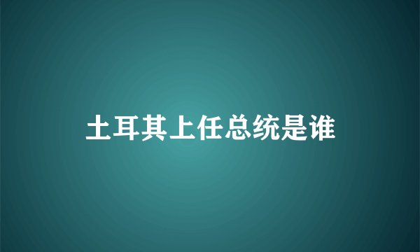 土耳其上任总统是谁