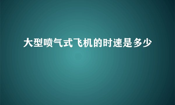 大型喷气式飞机的时速是多少