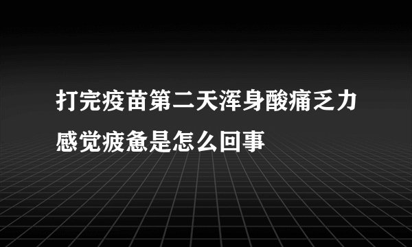 打完疫苗第二天浑身酸痛乏力感觉疲惫是怎么回事
