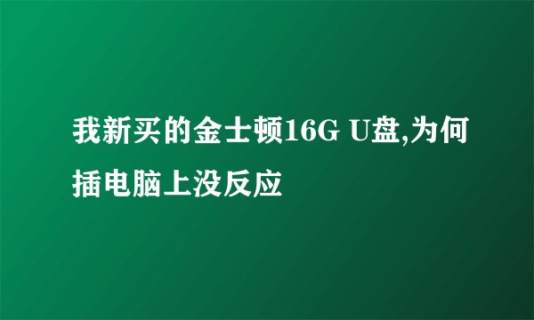 我新买的金士顿16G U盘,为何插电脑上没反应