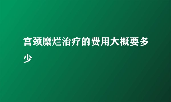 宫颈糜烂治疗的费用大概要多少