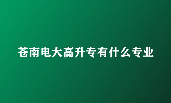 苍南电大高升专有什么专业