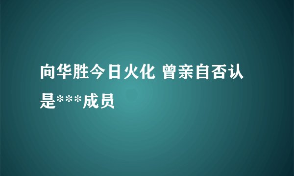 向华胜今日火化 曾亲自否认是***成员