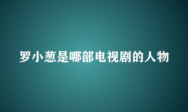 罗小葱是哪部电视剧的人物
